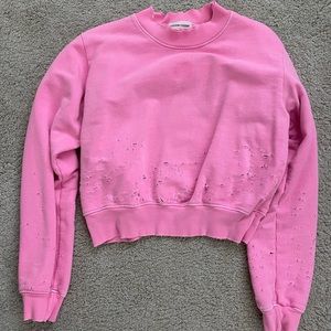 Cotton citizen pink cropped sweatshirt.